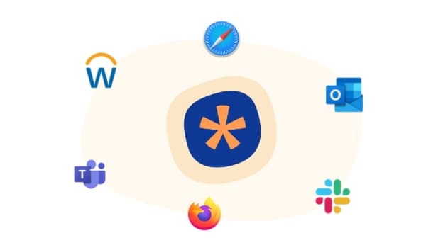 Workday, Safari, Outlook, Slack, Firefox and Teams logos surrounding Workhuman logo
